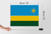 Holzschild Flagge Ruandas 40x30cm Flag of Rwanda