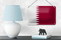 Blechschild Flagge Katars 18x12cm Flag of Qatar Dekoration
