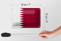 Blechschild Flagge Katars 18x12cm Flag of Qatar Dekoration
