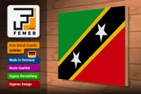 Holzschild Flagge St. Kitts und Nevis 40x30cm Saint Kitts