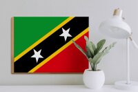 Holzschild Flagge St. Kitts und Nevis 40x30cm Saint Kitts