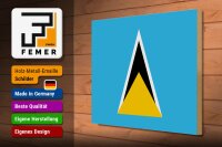 Holzschild Flagge Saint Lucias 40x30cm Flag of Saint Lucia