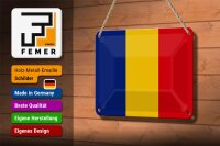 Blechschild Flagge Rumäniens 18x12cm Flag of Romania Dekoration