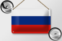 Blechschild Flagge Russlands 18x12cm Flag of Russia Dekoration