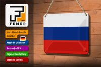 Blechschild Flagge Russlands 18x12cm Flag of Russia Dekoration