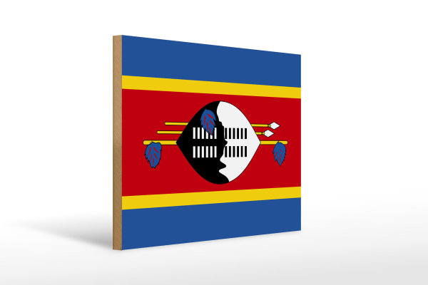 Holzschild Flagge Swasilands 40x30cm Flag of Eswatini