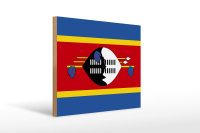 Holzschild Flagge Swasilands 40x30cm Flag of Eswatini