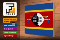 Holzschild Flagge Swasilands 40x30cm Flag of Eswatini