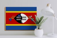 Holzschild Flagge Swasilands 40x30cm Flag of Eswatini