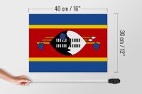 Holzschild Flagge Swasilands 40x30cm Flag of Eswatini
