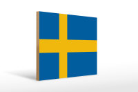 Holzschild Flagge Schwedens 40x30cm Flag of Sweden