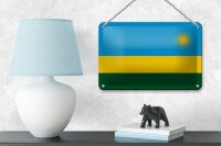 Blechschild Flagge Ruandas 18x12cm Flag of Rwanda Dekoration
