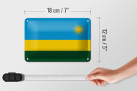 Blechschild Flagge Ruandas 18x12cm Flag of Rwanda Dekoration