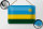 Blechschild Flagge Ruandas 18x12cm Flag of Rwanda Dekoration