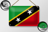 Blechschild Flagge St. Kitts und Nevis 18x12cm Saint Kitts Dekoration