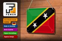 Blechschild Flagge St. Kitts und Nevis 18x12cm Saint Kitts Dekoration