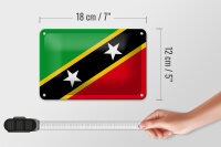 Blechschild Flagge St. Kitts und Nevis 18x12cm Saint Kitts Dekoration