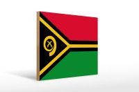 Holzschild Flagge Vanuatus 40x30cm Flag of Vanuatu