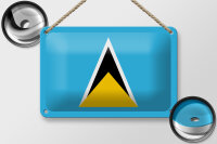 Blechschild Flagge Saint Lucias 18x12cm Flag of Saint Lucia Dekoration