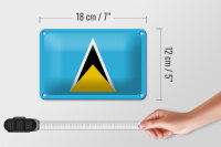 Blechschild Flagge Saint Lucias 18x12cm Flag of Saint Lucia Dekoration