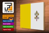 Holzschild Flagge Vatikanstadt 40x30cm Flag Vatican City