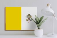 Holzschild Flagge Vatikanstadt 40x30cm Flag Vatican City