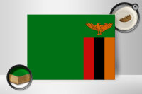 Holzschild Flagge Sambias 40x30cm Flag of Zambia
