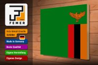 Holzschild Flagge Sambias 40x30cm Flag of Zambia