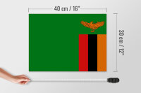 Holzschild Flagge Sambias 40x30cm Flag of Zambia