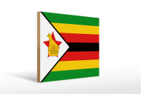 Holzschild Flagge Simbabwes 40x30cm Flag of Zimbabwe