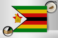 Holzschild Flagge Simbabwes 40x30cm Flag of Zimbabwe