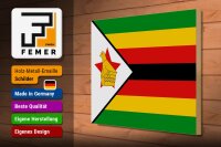 Holzschild Flagge Simbabwes 40x30cm Flag of Zimbabwe