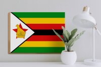Holzschild Flagge Simbabwes 40x30cm Flag of Zimbabwe