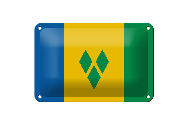 Blechschild Flagge Saint Vincent und Grenadinen 18x12cm Dekoration