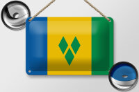 Blechschild Flagge Saint Vincent und Grenadinen 18x12cm Dekoration