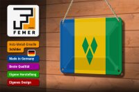 Blechschild Flagge Saint Vincent und Grenadinen 18x12cm Dekoration