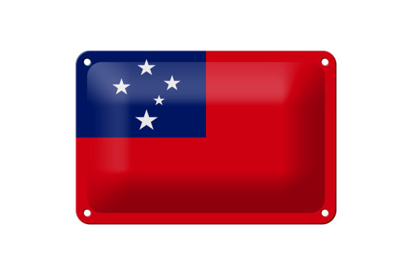 Blechschild Flagge Samoas 18x12cm Flag of Samoa Dekoration
