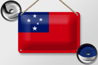 Blechschild Flagge Samoas 18x12cm Flag of Samoa Dekoration