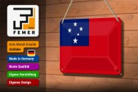 Blechschild Flagge Samoas 18x12cm Flag of Samoa Dekoration