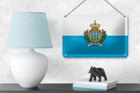 Blechschild Flagge San Marinos 18x12cm Flag of San Marino Dekoration