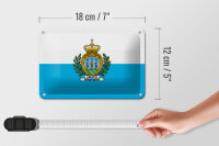 Blechschild Flagge San Marinos 18x12cm Flag of San Marino Dekoration
