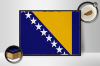 Holzschild Flagge Bosnien und Herzegowina 40x30cm Retro