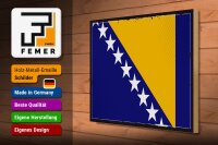 Holzschild Flagge Bosnien und Herzegowina 40x30cm Retro