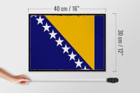Holzschild Flagge Bosnien und Herzegowina 40x30cm Retro