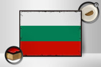 Holzschild Flagge Bulgariens 40x30cm Retro Flag Bulgaria