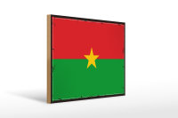 Holzschild Flagge Burkina Fasos 40x30cm Retro Burkina Faso