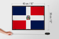 Holzschild Flagge Dominikanische Republik 40x30cm Retro