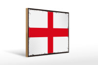 Holzschild Flagge England 40x30cm Retro Flag of England