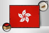 Holzschild Flagge Hongkongs 40x30cm Retro Flag Hong Kong  child