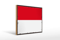 Holzschild Flagge Indonesiens 40x30cm Retro Flag Indonesia